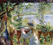 Pierre-Auguste Renoir By the Water, oil painting on canvas